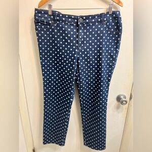 Chico’s Platinum Denim White Polka Dot Jeans - Plus Size 25